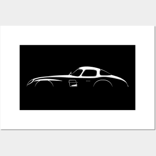 Mercedes-Benz 300 SLR Uhlenhaut Coupe (W196) Silhouette Posters and Art